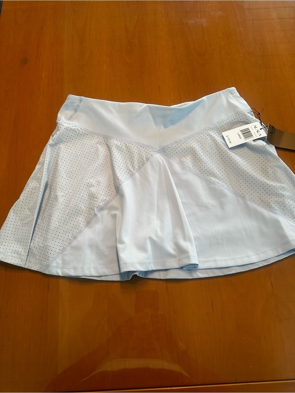 Alala Light Blue Athletic Skater Skirt with Perforated Panels